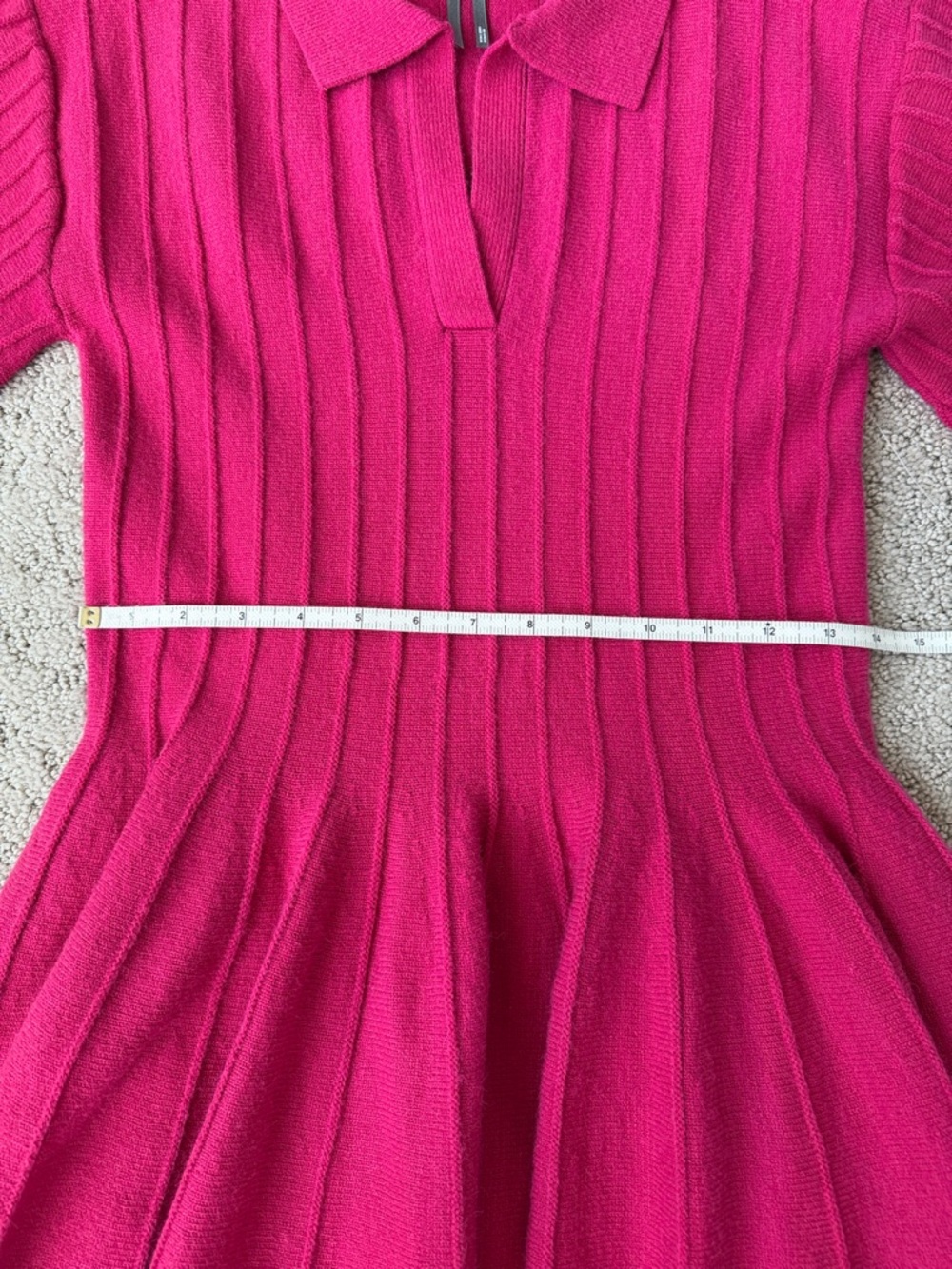 Anthropologie A-Line Mini Sweater Dress in Muted Rose Pink Preppy Women’s M NWT - Picture 7 of 12